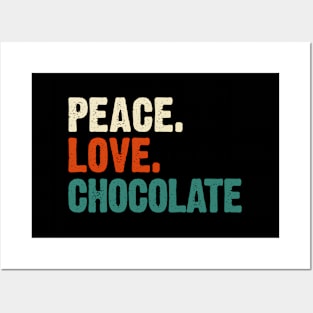 Peace Love Chocolate Mother Father Cacao Posters and Art